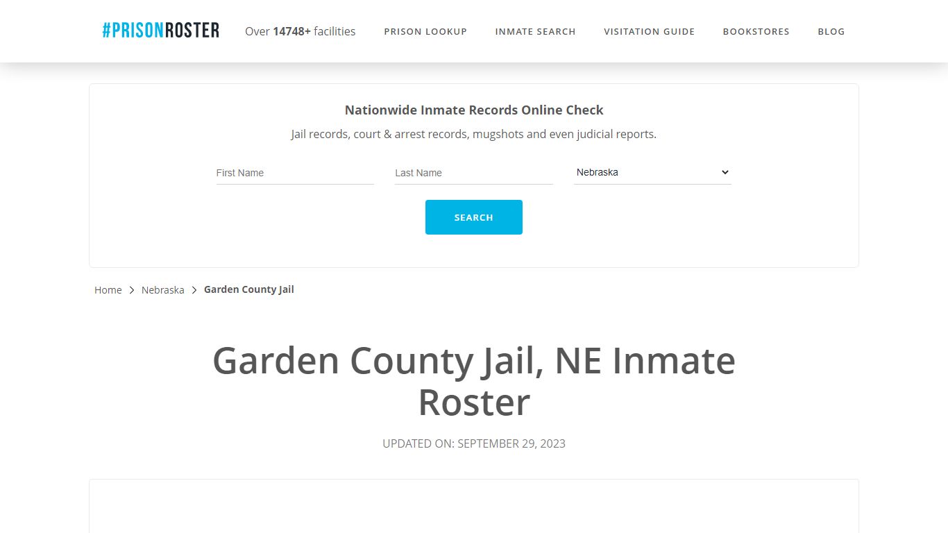 Garden County Jail, NE Inmate Roster - Prisonroster